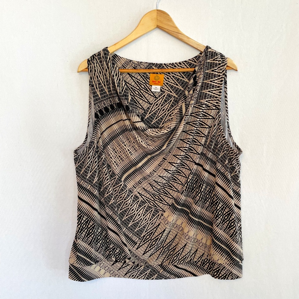 RUBY RD. Women’s Size 2X Soft Cowl Neck Sleeveless Banded Bottom Top Stretch
